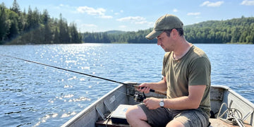 Sun exposure on a lake affecting neck and skin during fishing.