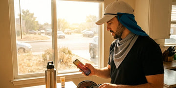 Person checking a heat advisory before going outside.