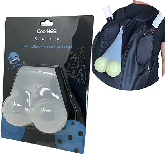 CoolNES Funny Silicone Ball Holder Pickleball Tennis Baseball Golf Sack Gag Gift Joke Prank Accessories Pouch