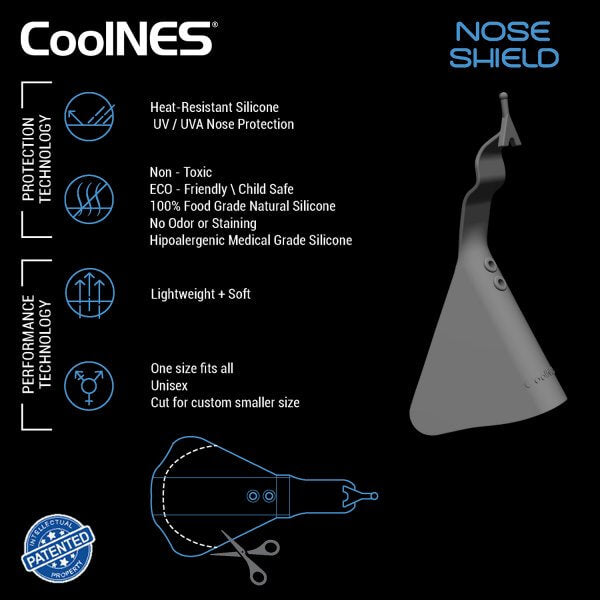 CoolNES - UV Sunlight Skin Protection Nose Guard for Glasses UPF 50+ Patented Medical Grade Protector, Pack of 4 CoolNES®