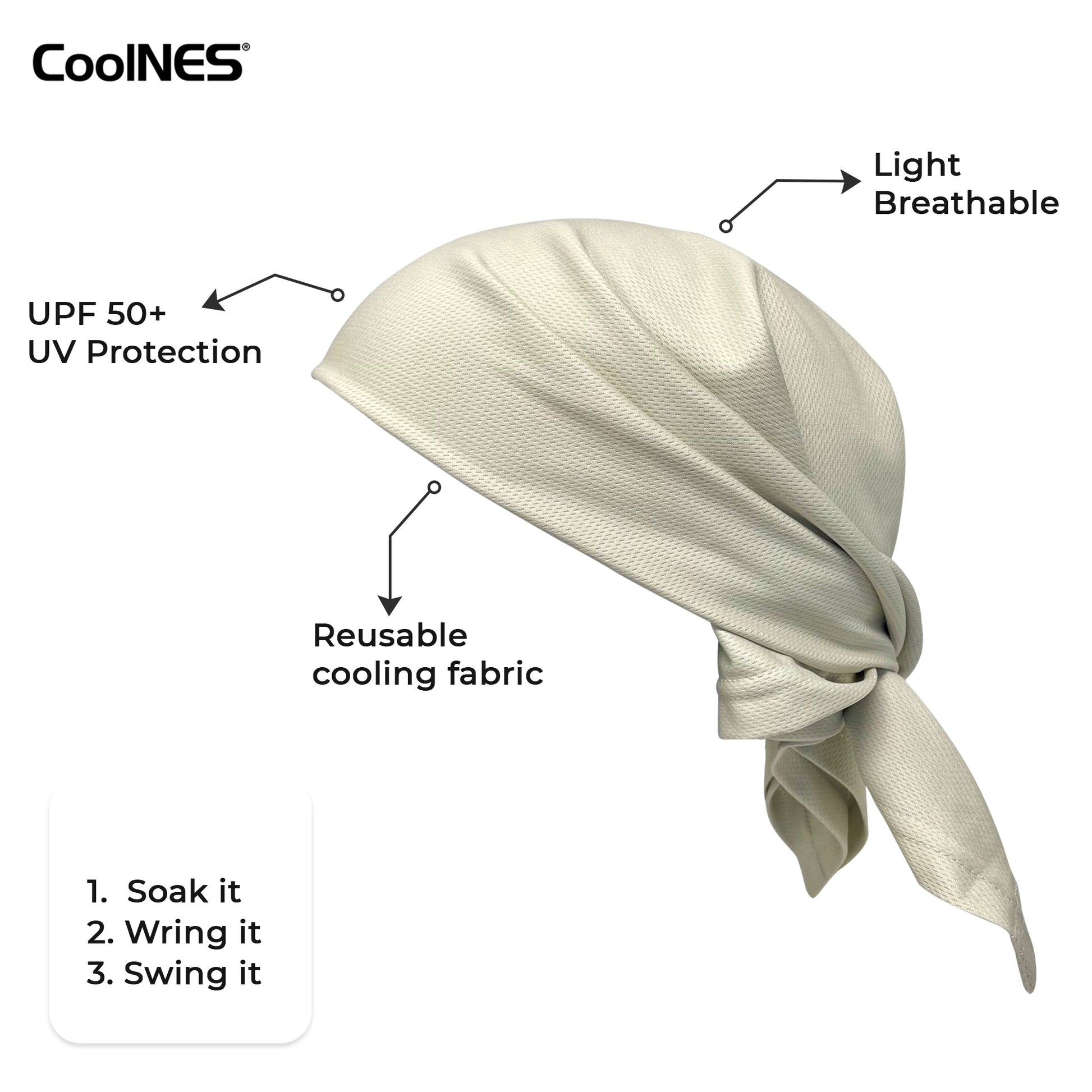CoolNES - Cooling Bandana Adjustable Cools Instantly When Wet UPF 50