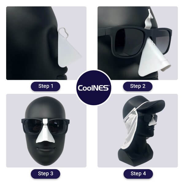 CoolNES - UV Sunlight Skin Protection Nose Guard for Glasses UPF 50+ Patented Medical Grade Protector, Pack of 4 CoolNES®