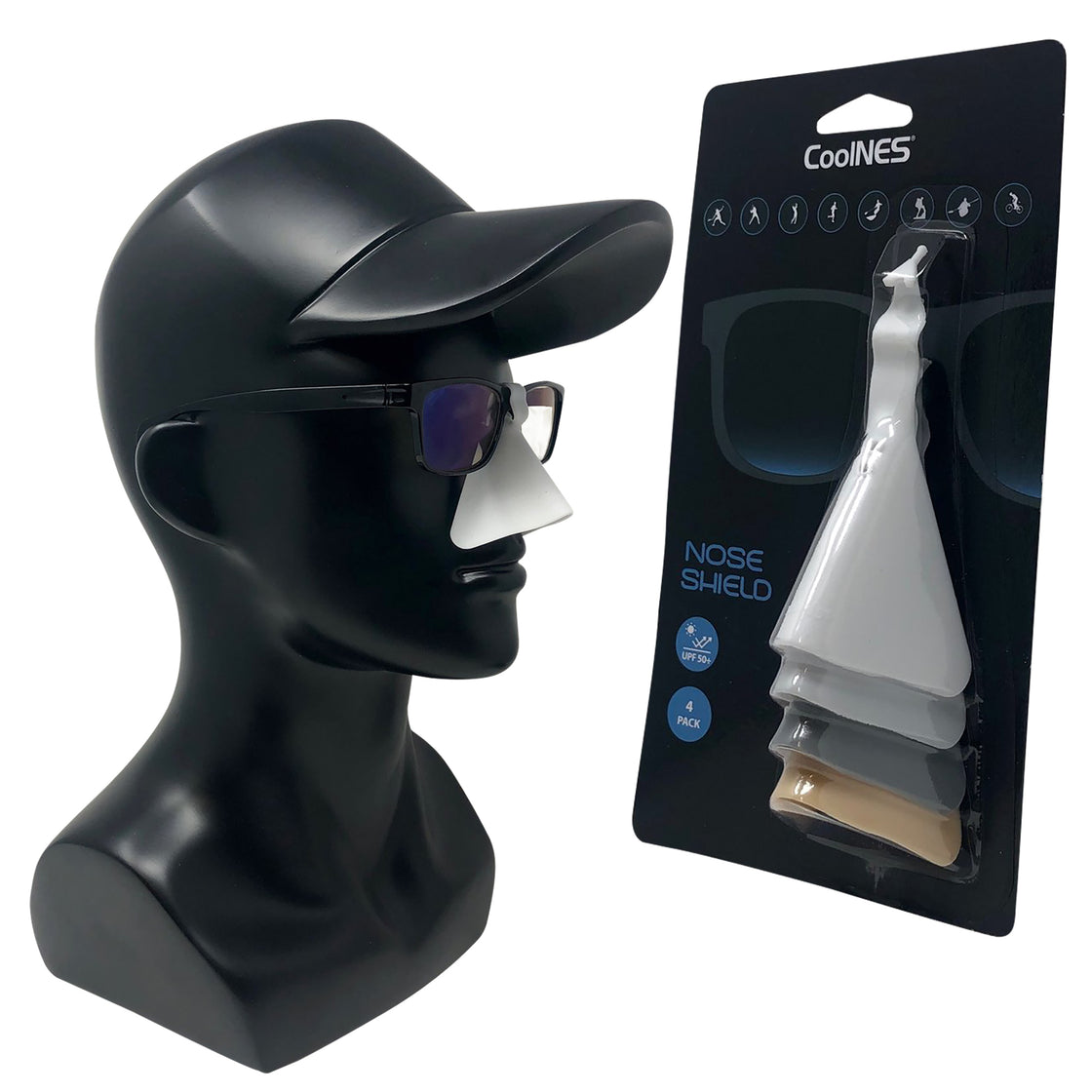 CoolNES - UV Sunlight Skin Protection Nose Guard for Glasses UPF